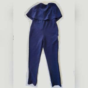 Fashion Nova Women's Navy Off-Shoulder Jumpsuit (sz small/chico)